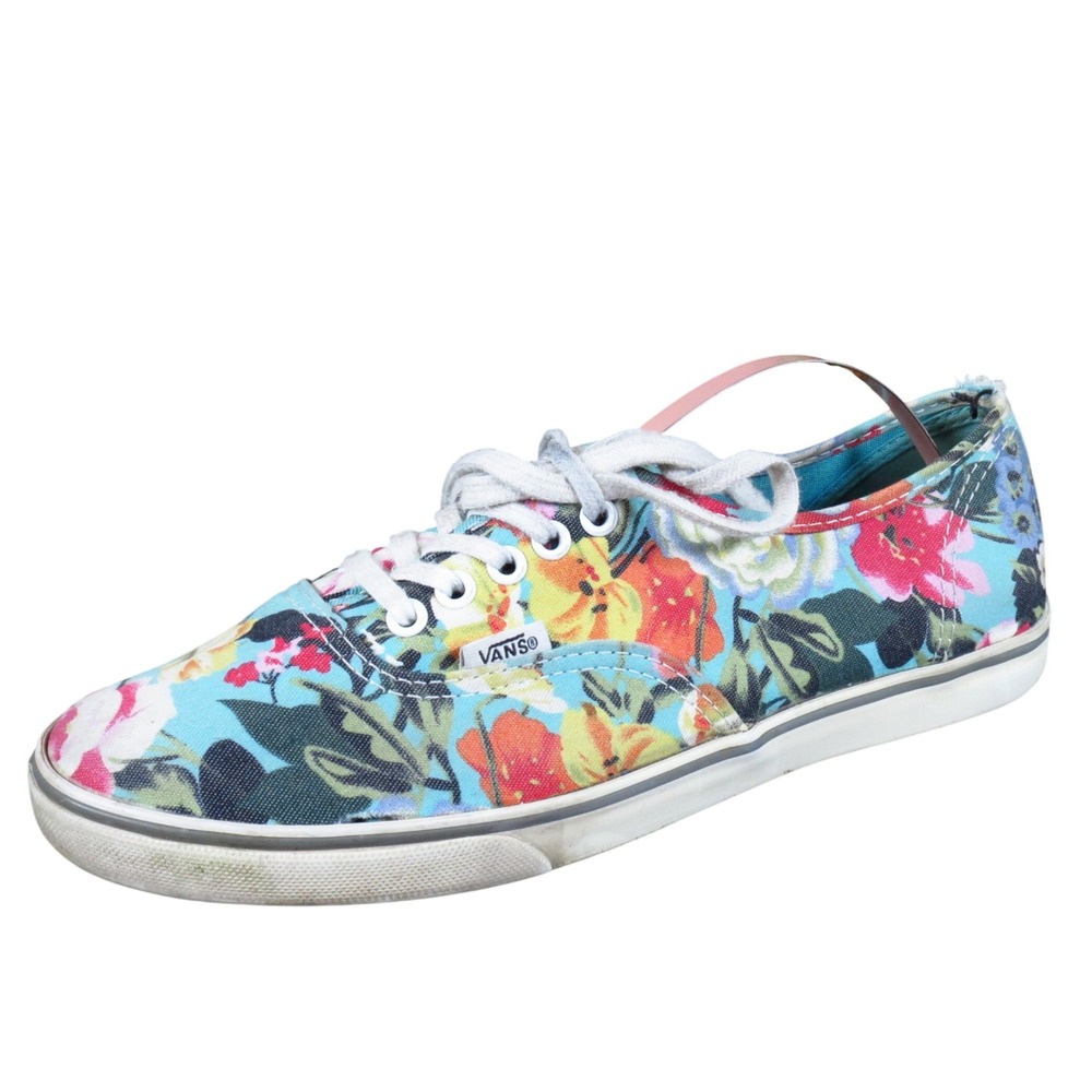 Vans Off The Wall Women Sneaker Size 8 Casual Floral Print Low Top Blue‎ Multi